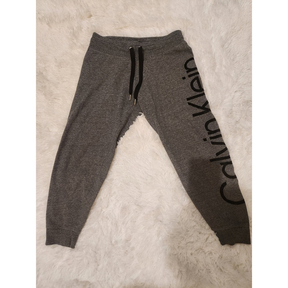 Calvin Klein Performance Gray Heather Logo Joggers Sweatpants Medium
